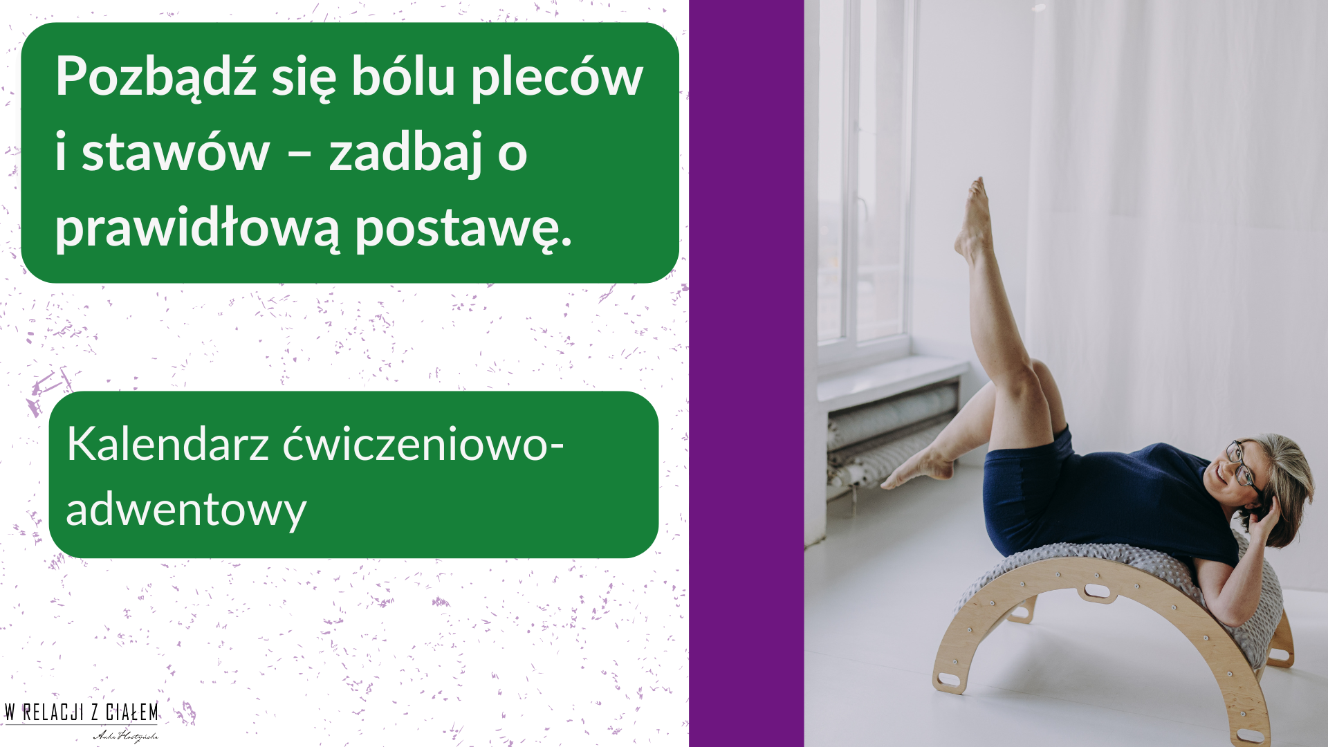 Zadbaj o prawidłową postawę i pozbW module znajdziesz 20 nagrań po 15 minut każde. Każdy trening skupia się na innej części ciała - od stóp, przez stawy skokowe, aż po szyję i głowę. Na koniec dodajemy ćwiczenia stabilizacyjne, by wzmocnić efekty. Idealny dla osób z siedzącym trybem życia.ądź się bólu pleców